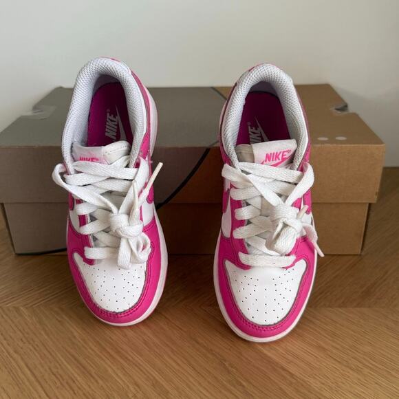 Nike Dunk Low Pink/White Toddler Sneakers - SZ 11 C - Picture 6 of 11